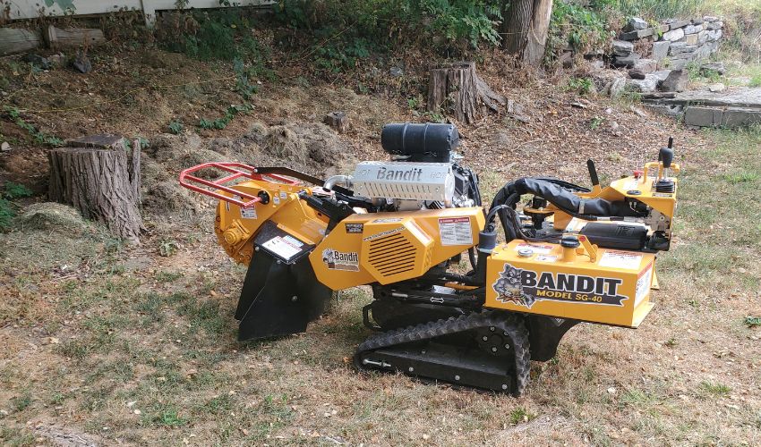 The stump grinder used by the Hill Treekeepers team.